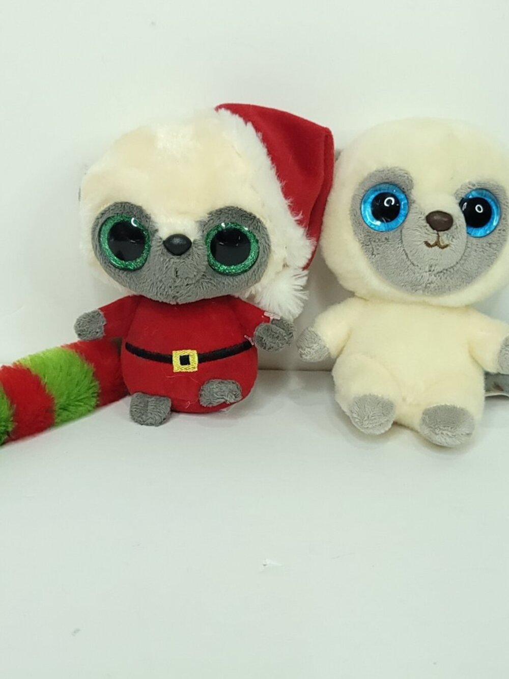 Aurora Yoohoo & Friends Plush 5" Blue Gray & Xmas Red Green Lemur Stuffed Animal
